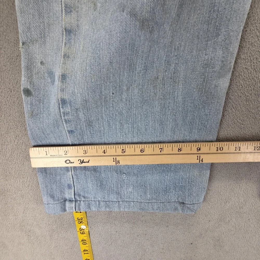 VTG Levis Engineered Jeans Mens Blue‎ Japan Twisted Altered Hem Flap Fits 30x26